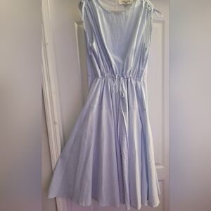 Blue Striped Sleeveless Maxi Dress